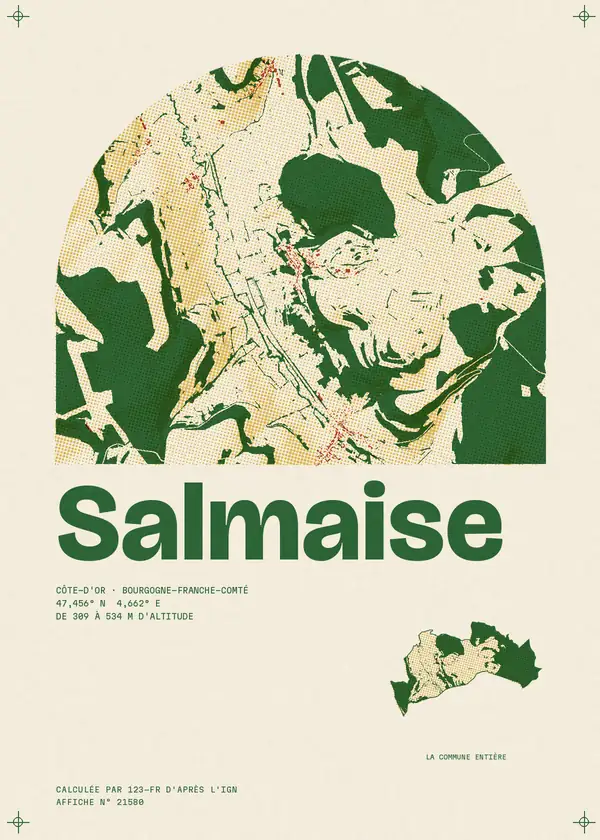 Affiche de Salmaise, calculée par 123-fr d'après l'IGN