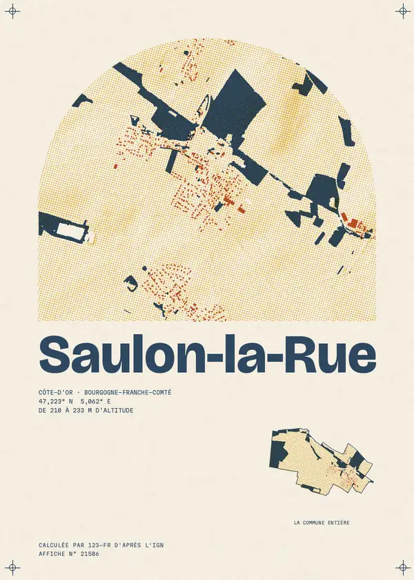 Affiche de Saulon-la-Rue, calculée par 123-fr d'après l'IGN