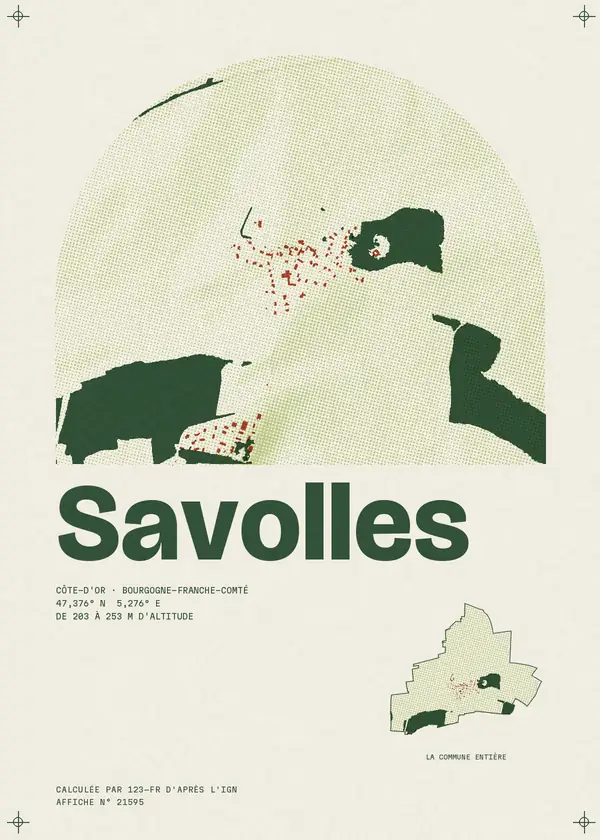 Affiche de Savolles, calculée par 123-fr d'après l'IGN