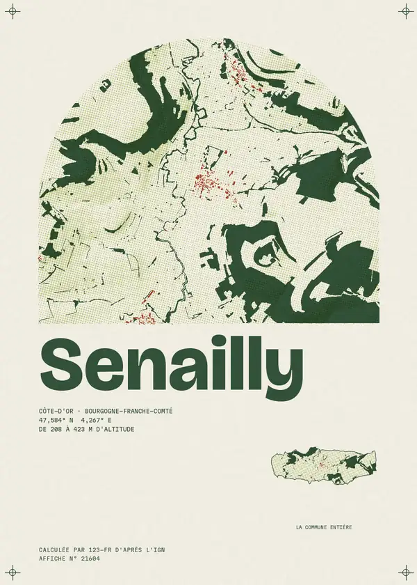 Affiche de Senailly, calculée par 123-fr d'après l'IGN