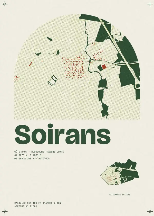 Affiche de Soirans, calculée par 123-fr d'après l'IGN
