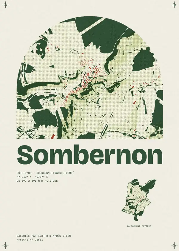 Affiche de Sombernon, calculée par 123-fr d'après l'IGN