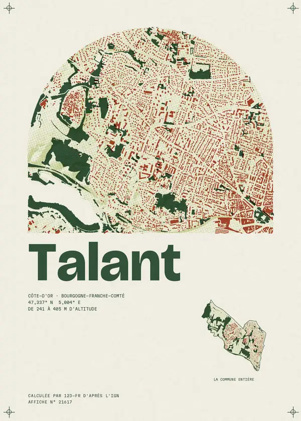 Affiche de Talant, calculée par 123-fr d'après l'IGN