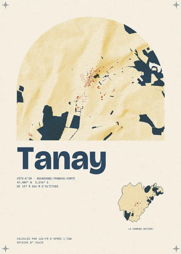 Affiche de Tanay, calculée par 123-fr d'après l'IGN