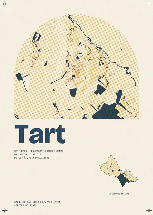 Affiche de Tart, calculée par 123-fr d'après l'IGN