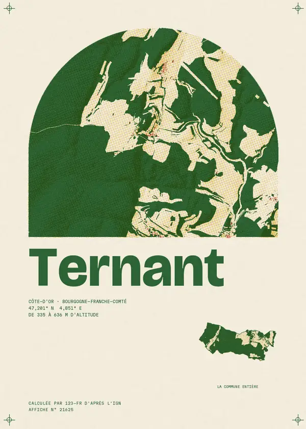Affiche de Ternant, calculée par 123-fr d'après l'IGN