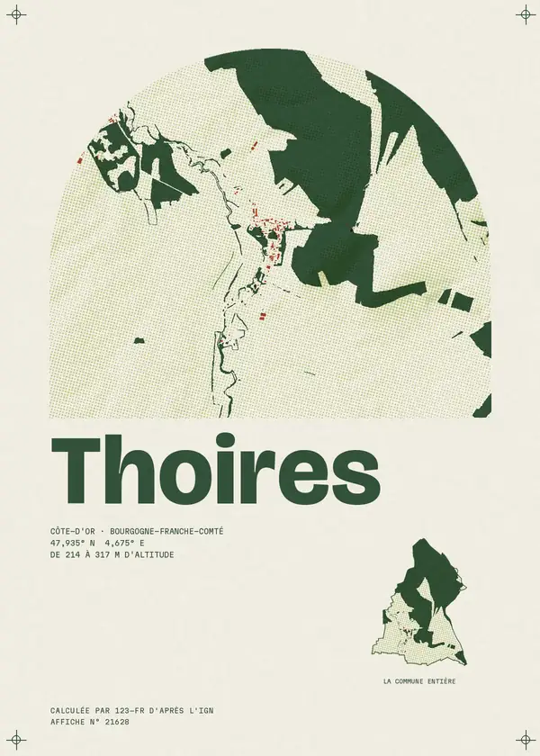 Affiche de Thoires, calculée par 123-fr d'après l'IGN