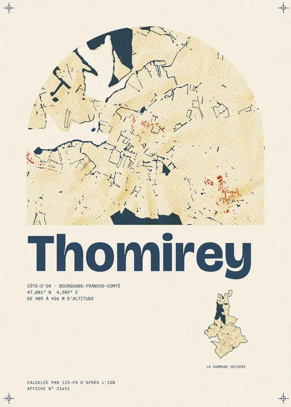 Affiche de Thomirey, calculée par 123-fr d'après l'IGN