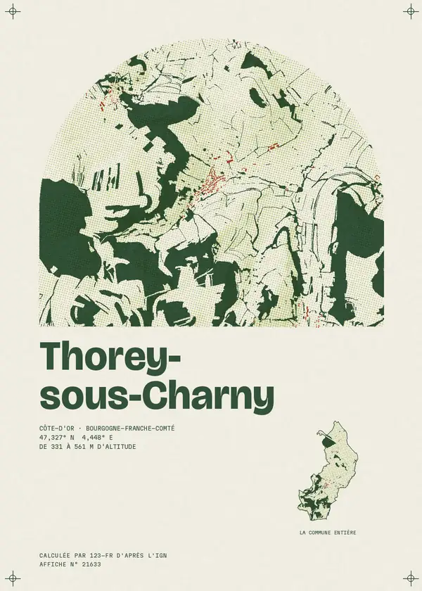 Affiche de Thorey-sous-Charny, calculée par 123-fr d'après l'IGN