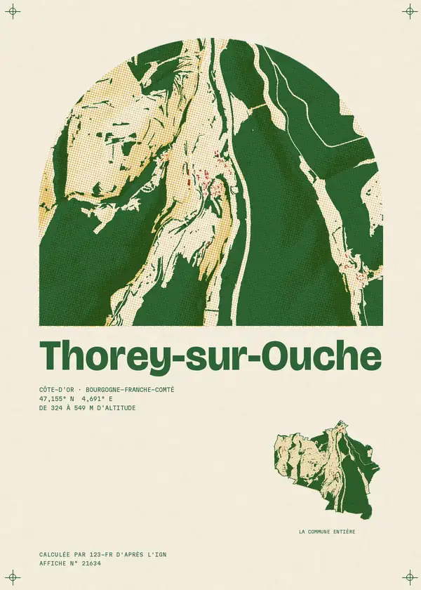 Affiche de Thorey-sur-Ouche, calculée par 123-fr d'après l'IGN