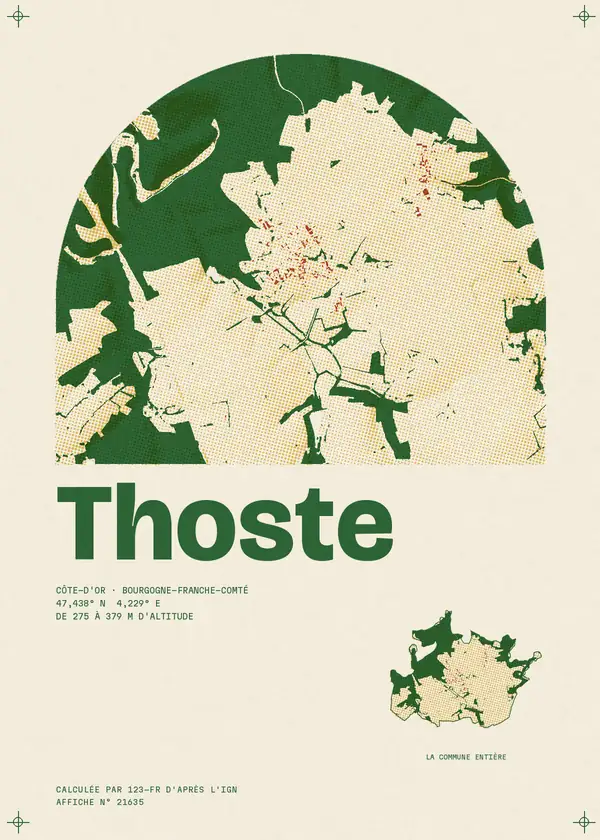 Affiche de Thoste, calculée par 123-fr d'après l'IGN