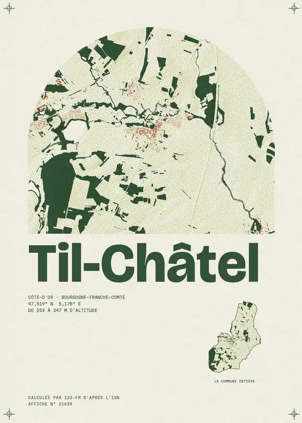 Affiche de Til-Châtel, calculée par 123-fr d'après l'IGN