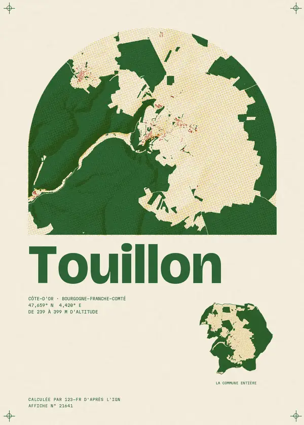 Affiche de Touillon, calculée par 123-fr d'après l'IGN