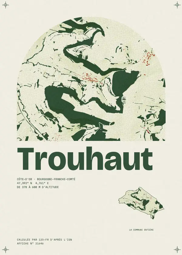 Affiche de Trouhaut, calculée par 123-fr d'après l'IGN