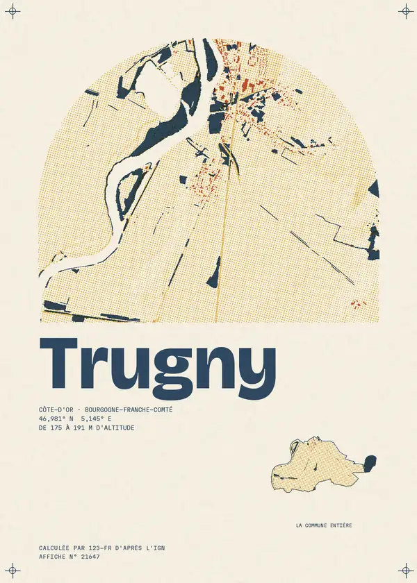 Affiche de Trugny, calculée par 123-fr d'après l'IGN