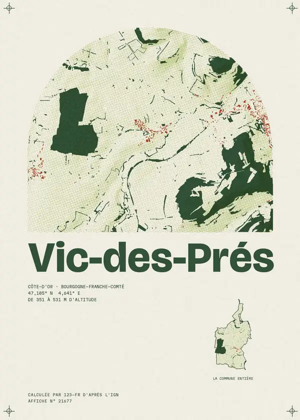 Affiche de Vic-des-Prés, calculée par 123-fr d'après l'IGN