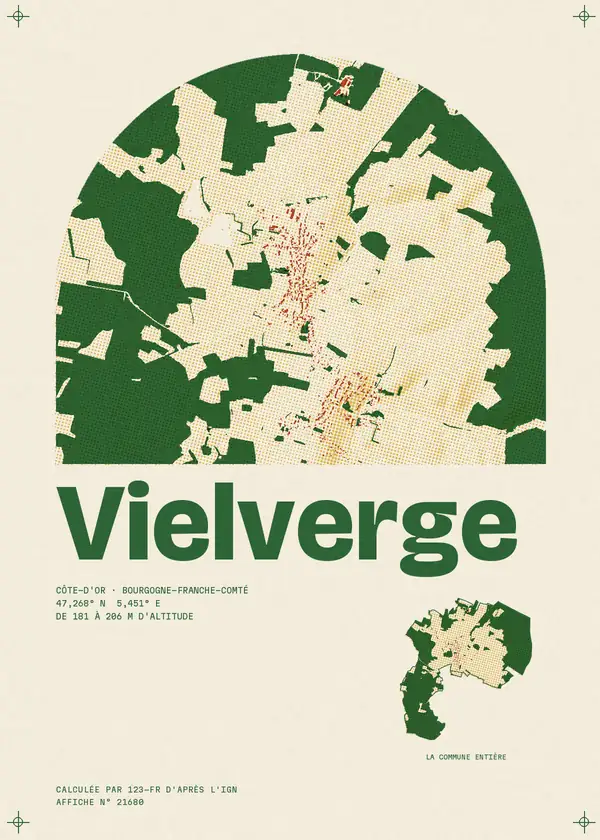 Affiche de Vielverge, calculée par 123-fr d'après l'IGN