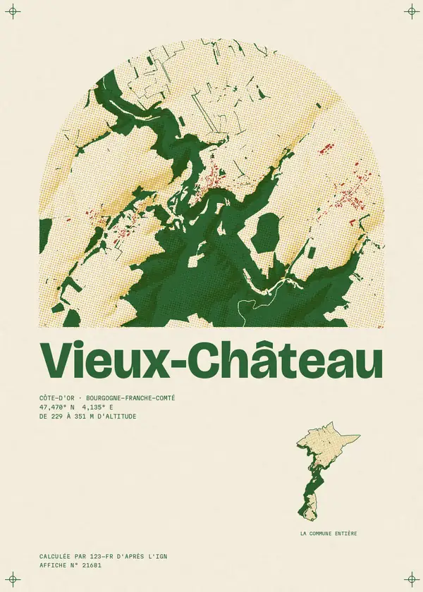 Affiche de Vieux-Château, calculée par 123-fr d'après l'IGN