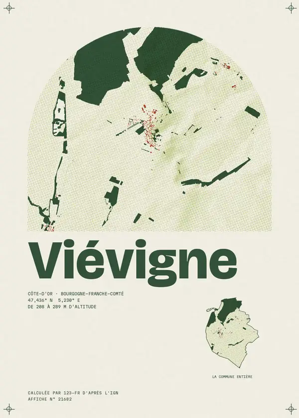 Affiche de Viévigne, calculée par 123-fr d'après l'IGN