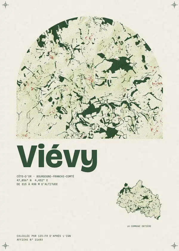 Affiche de Viévy, calculée par 123-fr d'après l'IGN
