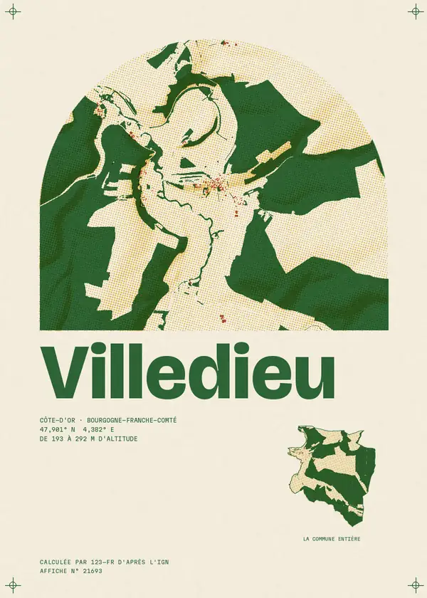 Affiche de Villedieu, calculée par 123-fr d'après l'IGN