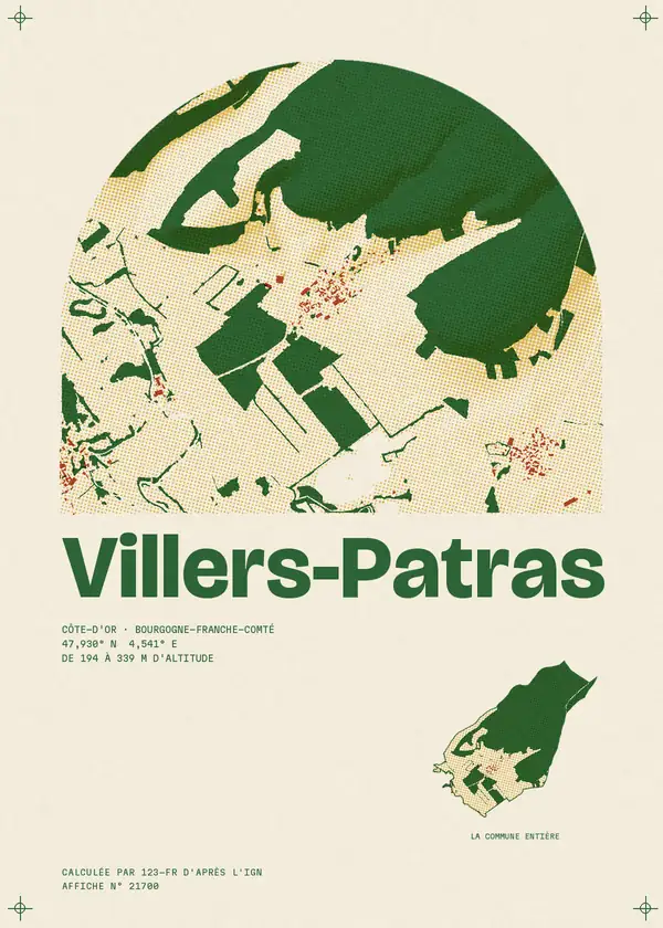 Affiche de Villers-Patras, calculée par 123-fr d'après l'IGN