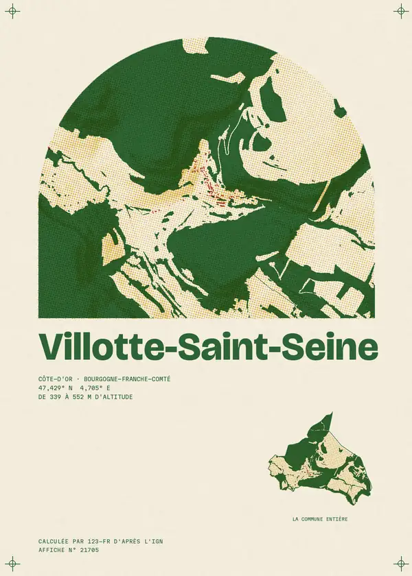 Affiche de Villotte-Saint-Seine, calculée par 123-fr d'après l'IGN