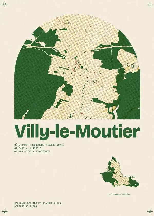 Affiche de Villy-le-Moutier, calculée par 123-fr d'après l'IGN