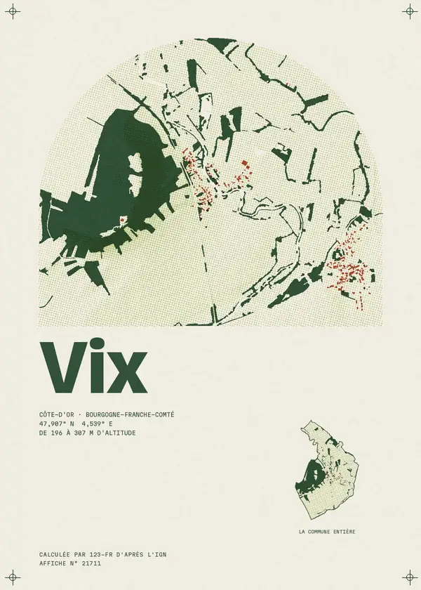 Affiche de Vix, calculée par 123-fr d'après l'IGN