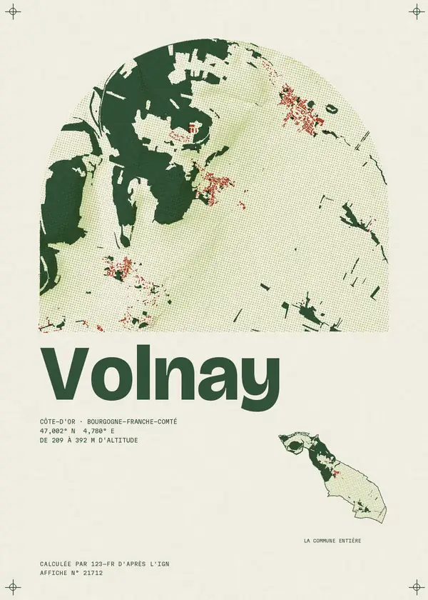 Affiche de Volnay, calculée par 123-fr d'après l'IGN