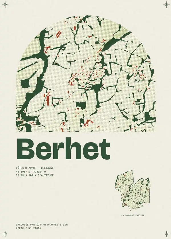 Affiche de Berhet, calculée par 123-fr d'après l'IGN
