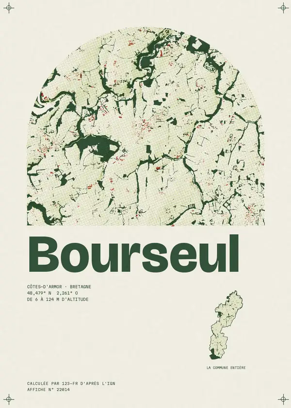Affiche de Bourseul, calculée par 123-fr d'après l'IGN