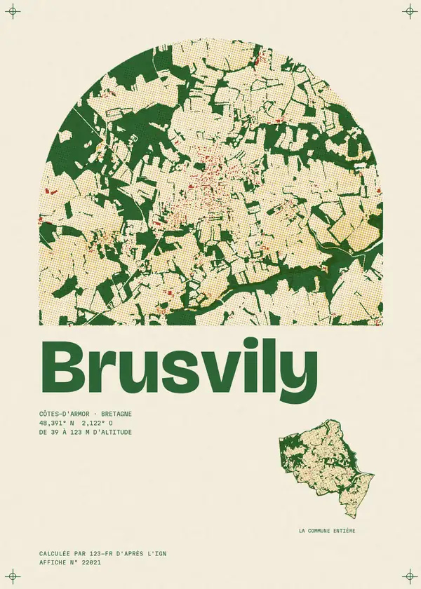 Affiche de Brusvily, calculée par 123-fr d'après l'IGN