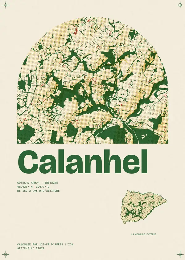 Affiche de Calanhel, calculée par 123-fr d'après l'IGN
