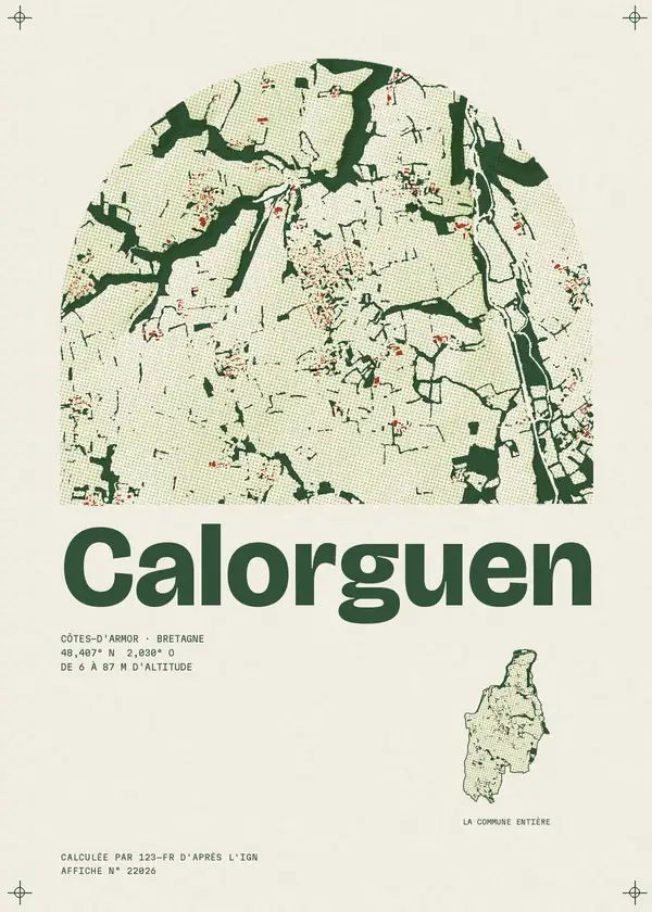 Affiche de Calorguen, calculée par 123-fr d'après l'IGN