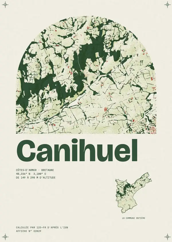Affiche de Canihuel, calculée par 123-fr d'après l'IGN