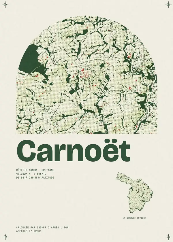 Affiche de Carnoët, calculée par 123-fr d'après l'IGN