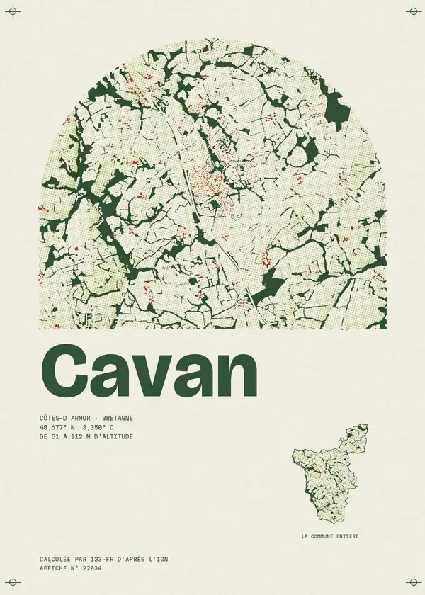 Affiche de Cavan, calculée par 123-fr d'après l'IGN
