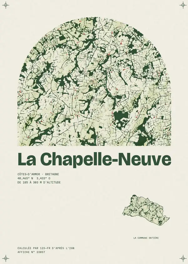 Affiche de La Chapelle-Neuve, calculée par 123-fr d'après l'IGN