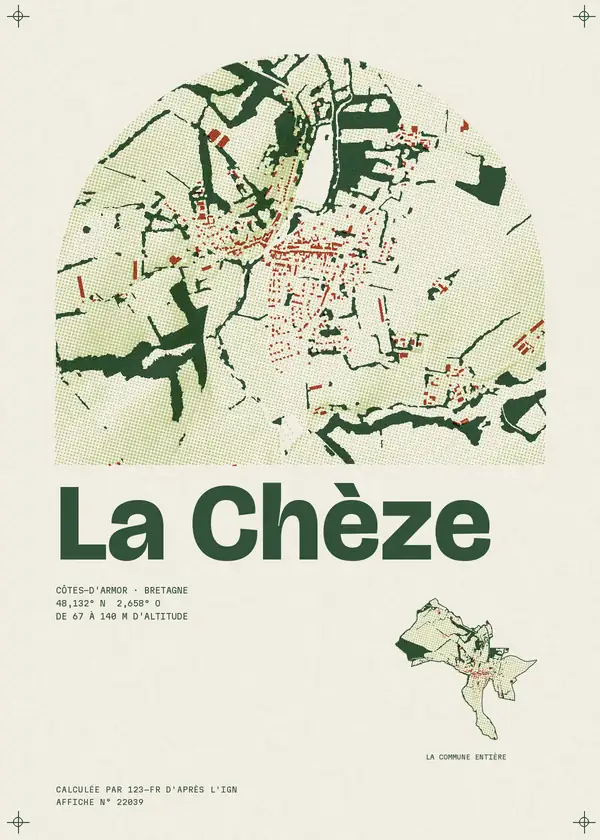 Affiche de La Chèze, calculée par 123-fr d'après l'IGN