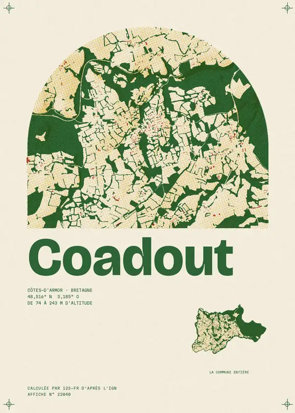 Affiche de Coadout, calculée par 123-fr d'après l'IGN