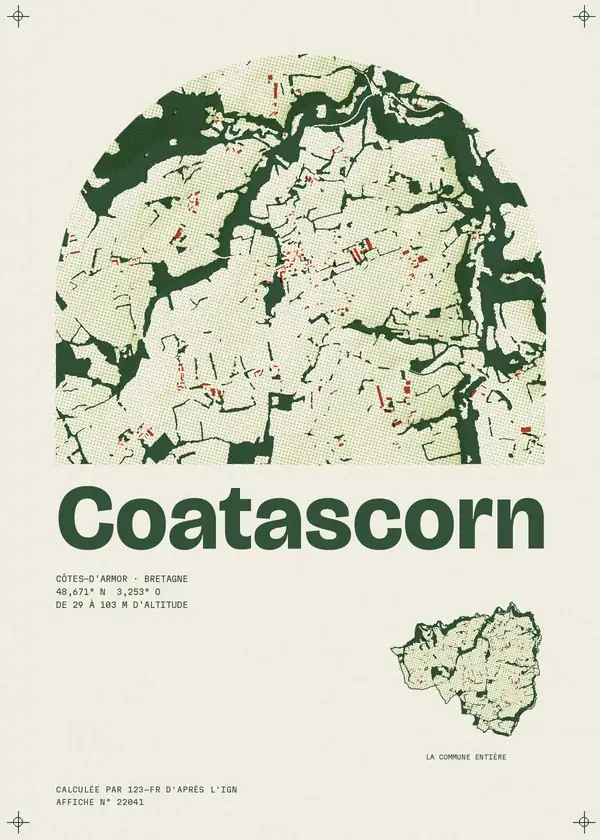 Affiche de Coatascorn, calculée par 123-fr d'après l'IGN