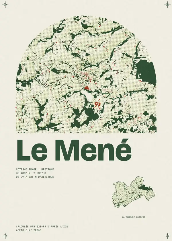 Affiche de Le Mené, calculée par 123-fr d'après l'IGN