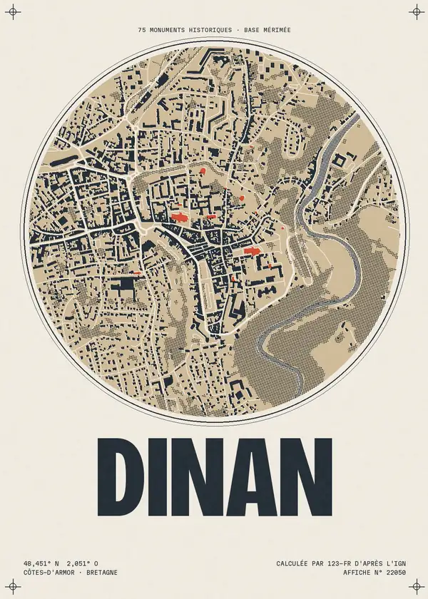 Affiche de Dinan, calculée par 123-fr d'après l'IGN