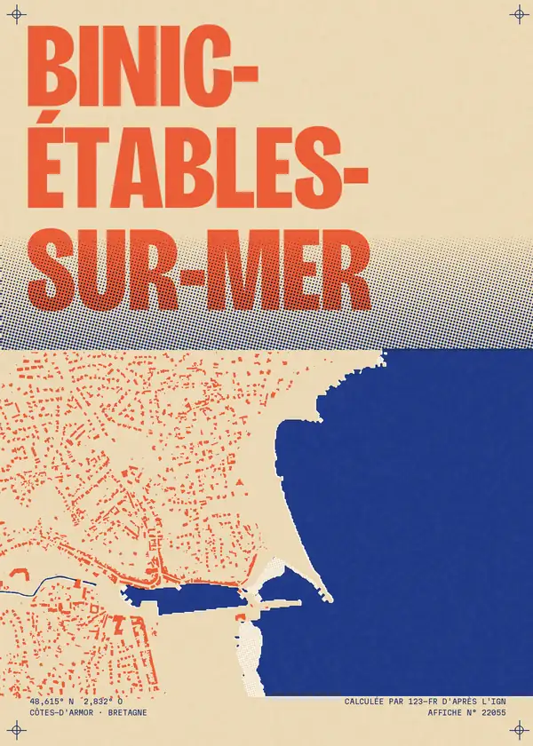 Affiche de Binic-Étables-sur-Mer, calculée par 123-fr d'après l'IGN