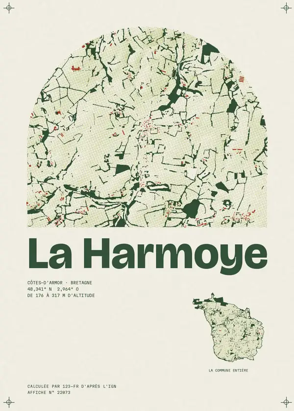 Affiche de La Harmoye, calculée par 123-fr d'après l'IGN