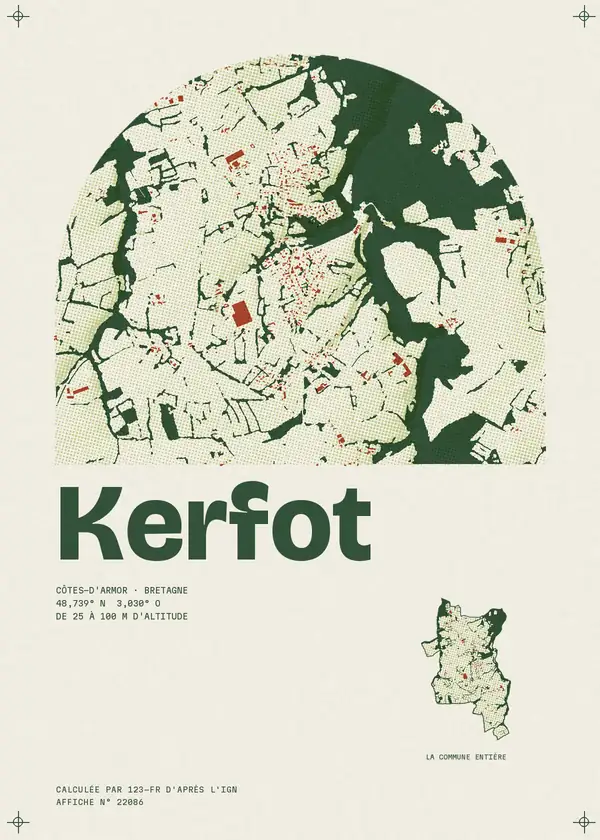 Affiche de Kerfot, calculée par 123-fr d'après l'IGN