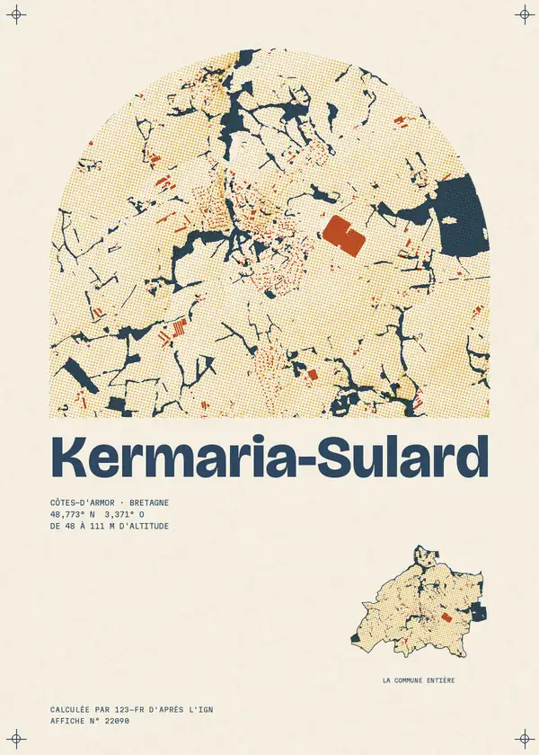 Affiche de Kermaria-Sulard, calculée par 123-fr d'après l'IGN