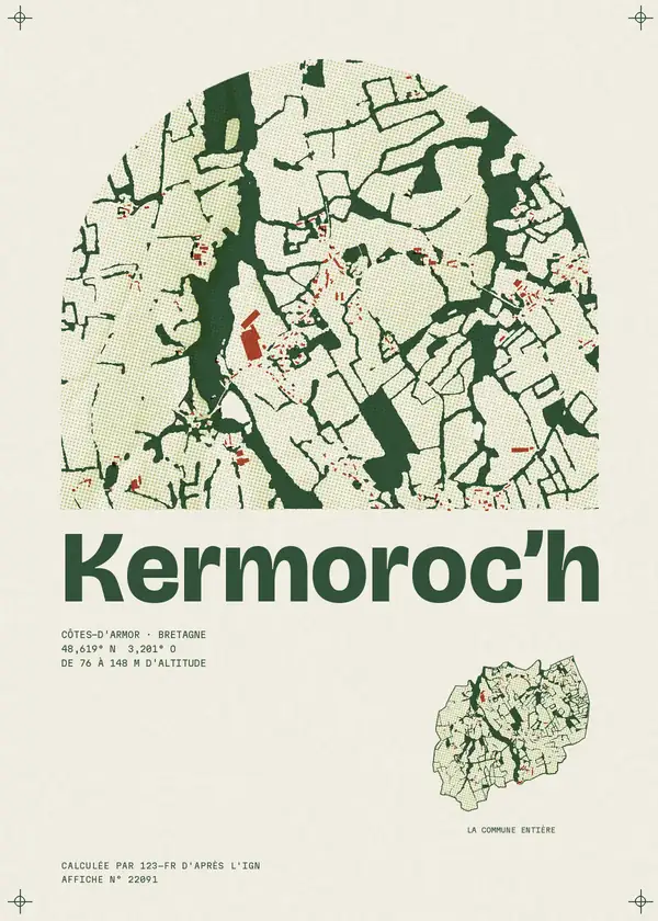Affiche de Kermoroc'h, calculée par 123-fr d'après l'IGN