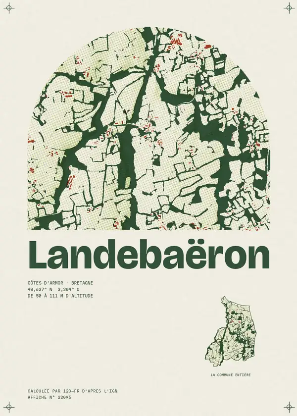 Affiche de Landebaëron, calculée par 123-fr d'après l'IGN
